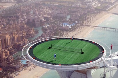 Dubai has World's Highest Tennis Court in Burj al-Arab.